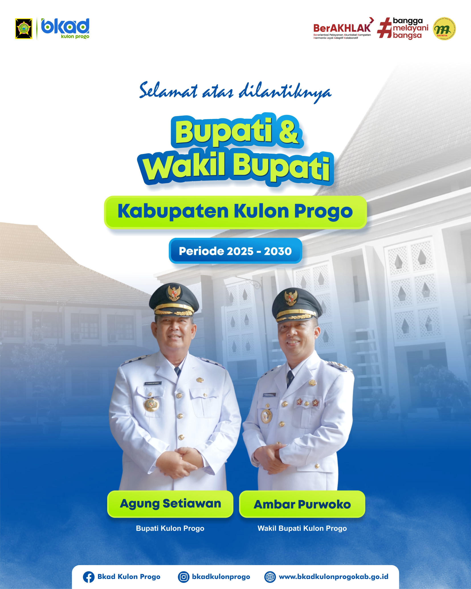 Selamat atas Pelantikan Bupati dan Wakil Bupati Kulon Progo 2025-2030
